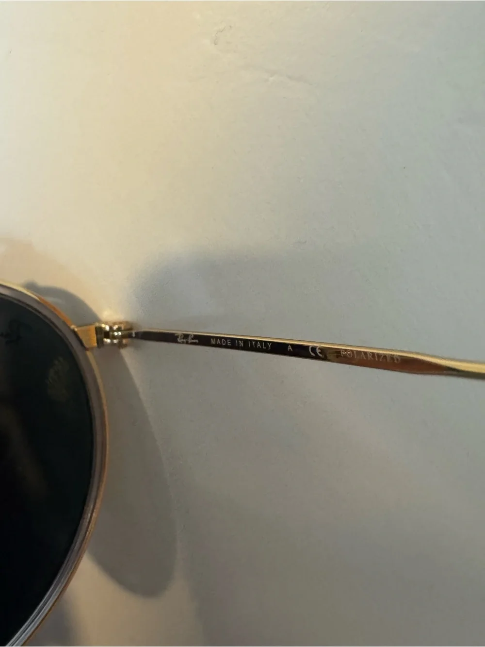 Ray-Ban Round Double Bridge Sunglasses in Gold with Black Lenses